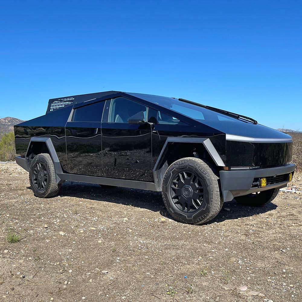 Tesla Cybertruck 💥CYBERTRUCKco - MOTO Bed Rack launched! 🏍️ cybertruck motorcycle bed rack with molle panels-2