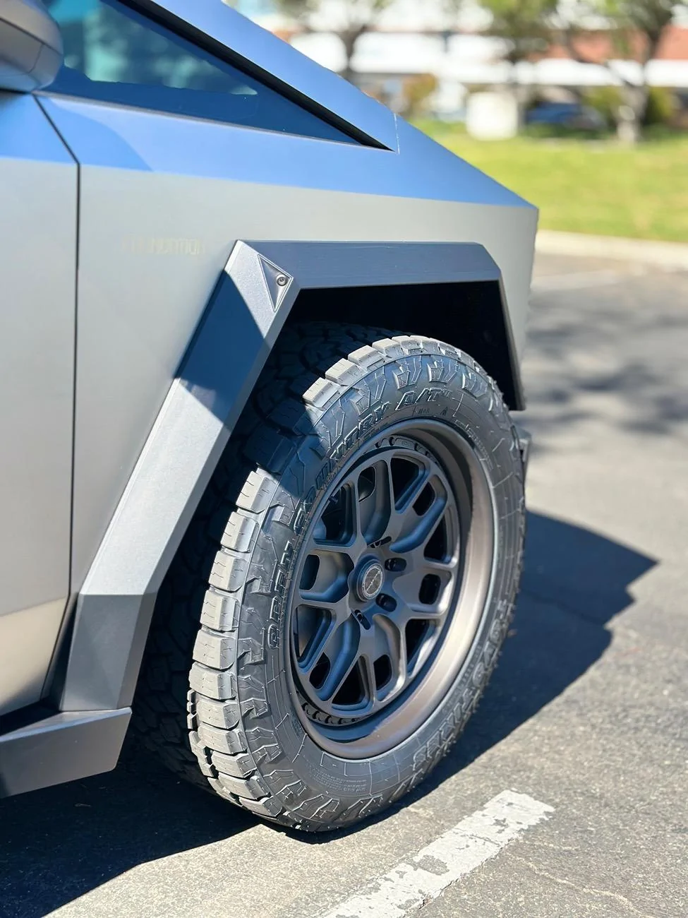 Tesla Cybertruck 22" Inch 3-piece Brixton Forged wheels + Toyo Open Country A/T III Tires installed on Cyberbeast IMG_1565