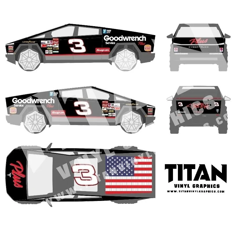 Tesla Cybertruck Dale Earnhardt race car livery tribute Cybertruck LogoLicious_20240819_113024