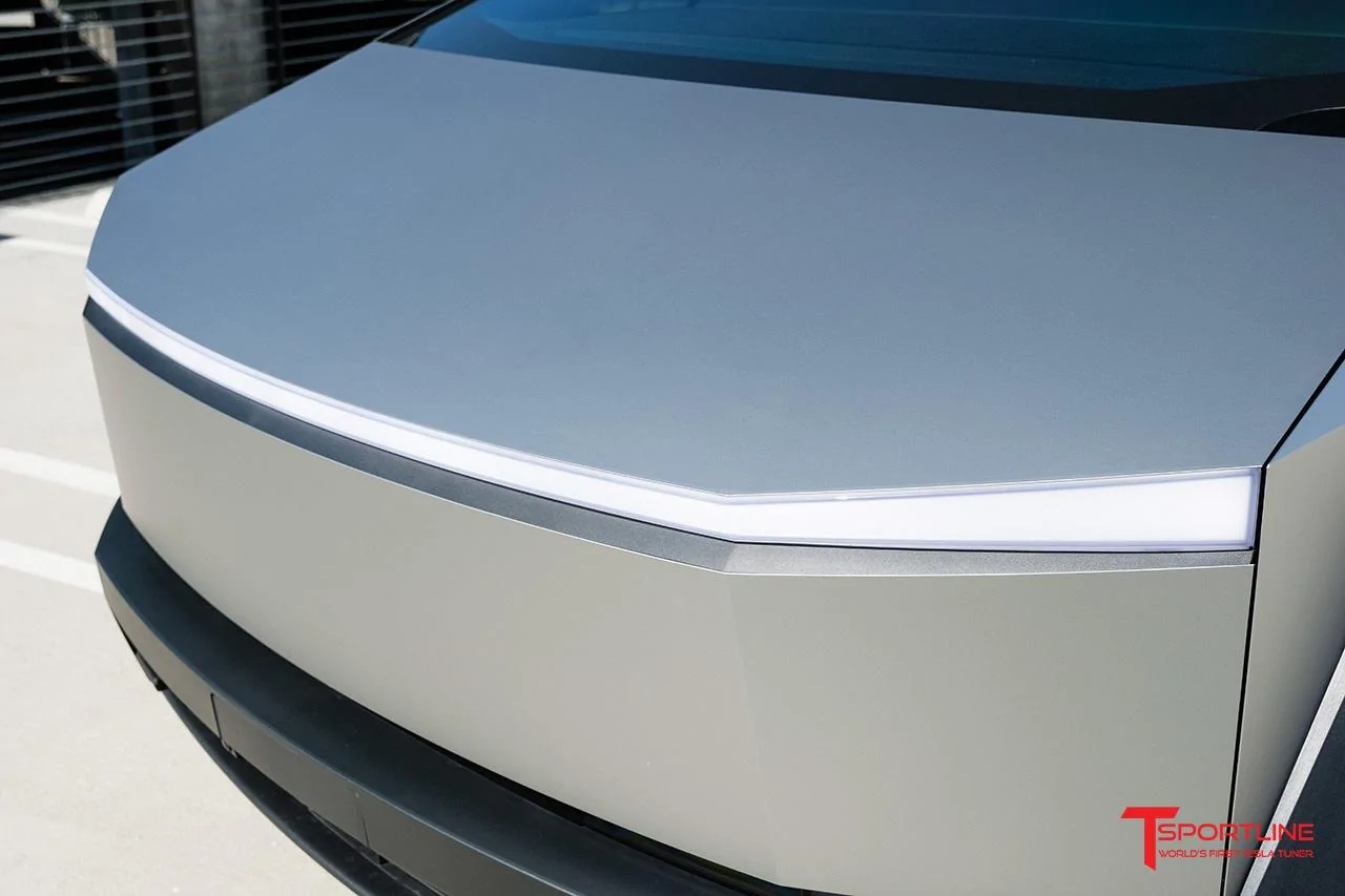 Tesla Cybertruck Inozetek Satin Liquid Metallic Star Silver PPF keeps a stainless steel look Cybertruck wrap Inozetek Satin Liquid Metallic Star Silver PPF with 24%22 CTM Monoblock Wheel