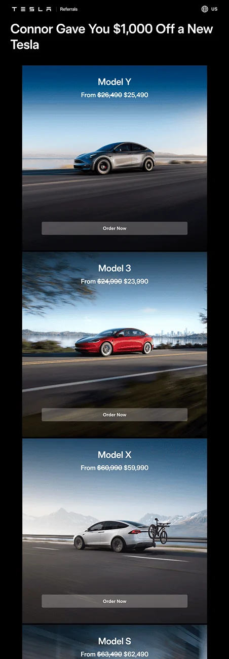 Tesla Cybertruck Tesla referral program returns!... Again. $1k off and it stacks with military Screenshot_20240824-180842