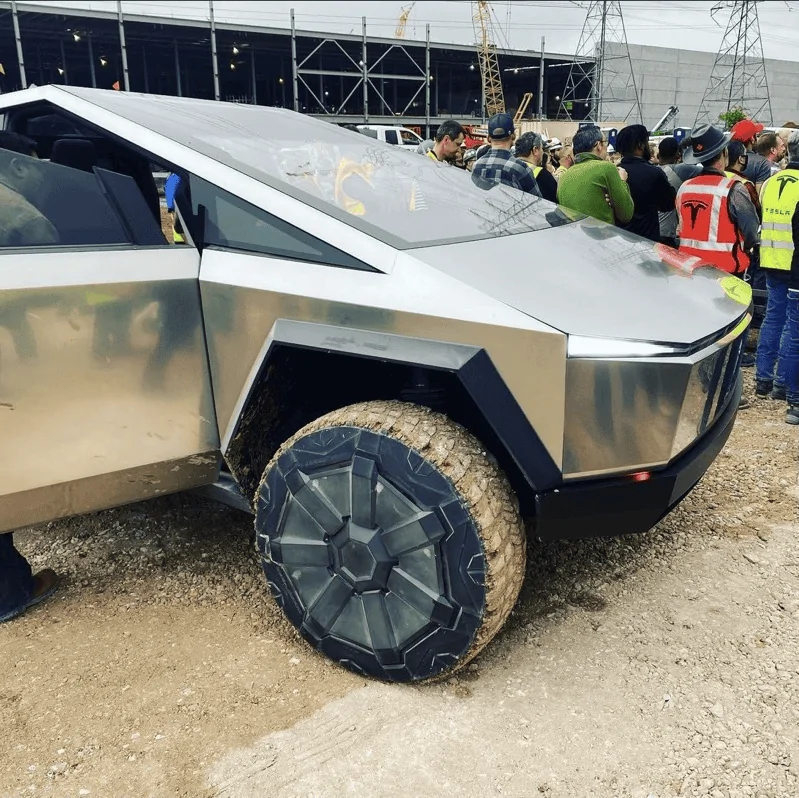 Tesla Cybertruck ? Cybertruck Spotted at Giga Texas Plant! + Interior Look with Yoke Steering Wheel and Performance Pedals! 1618620466000