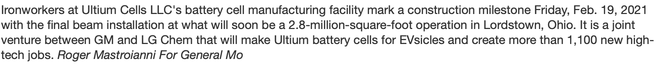 Tesla Cybertruck GM to build $2.3B battery plant for electric vehicles in Tennessee, creating 1,300 jobs Screen Shot 2021-04-17 at 8.28.28 AM