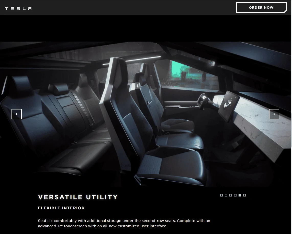 Tesla Cybertruck Folding rear seats, other interior features? 1620391621629