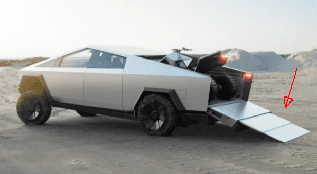 Tesla Cybertruck Video: Cybertruck Lowered Rear Air Suspension and Drops Tailgate Ramp @ Giga Texas 1621381341333