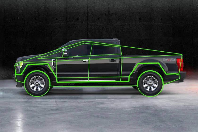 Tesla Cybertruck Interesting visual of the Cybertruck vs F150 268D0EB7-2D44-43F2-8B2E-383A8CE4A432