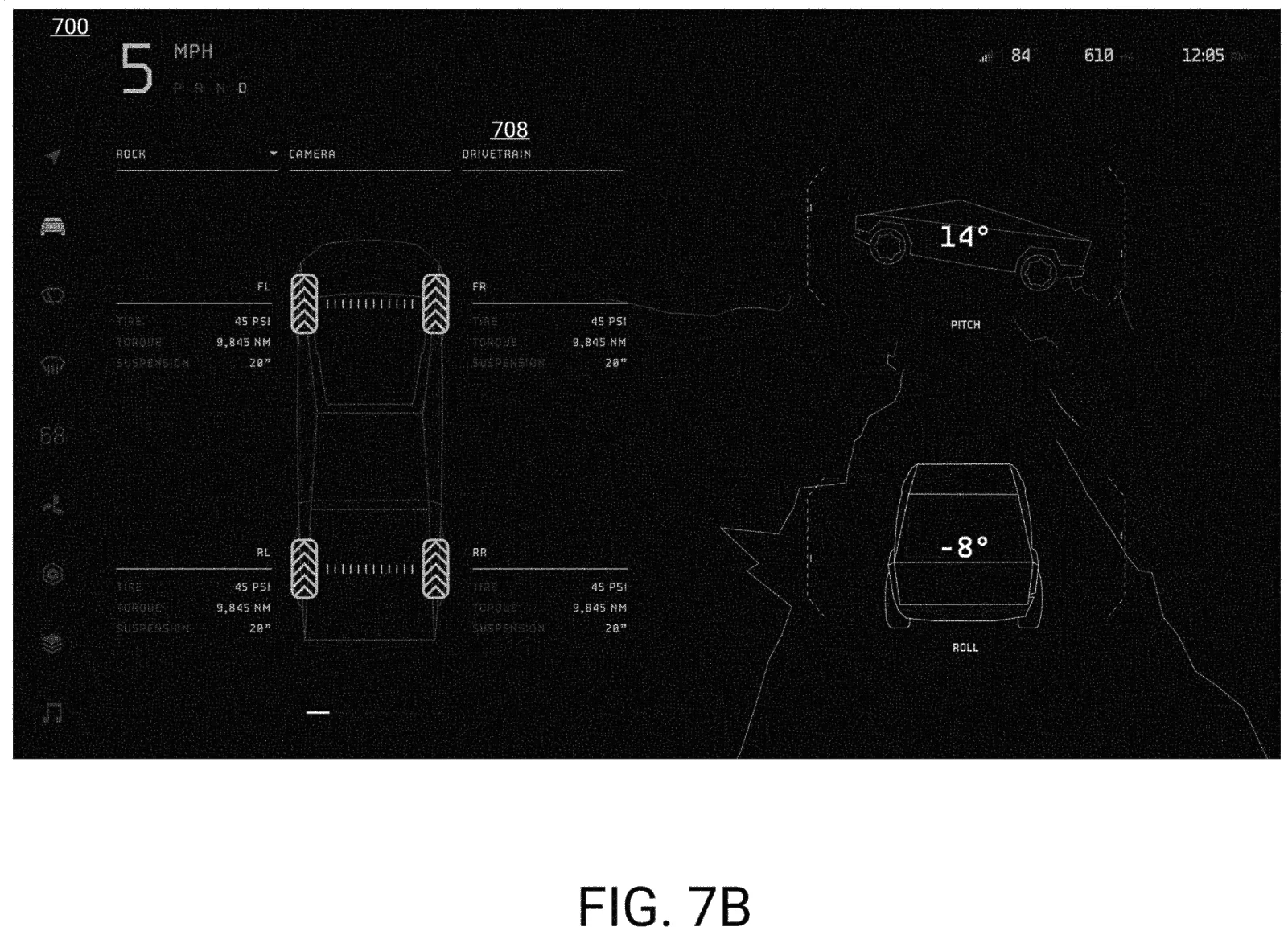 Tesla Cybertruck Cybertruck UI patent hints at 610 mile range, eye tracking mirror adjustments, 20" suspension travel 1622204115545