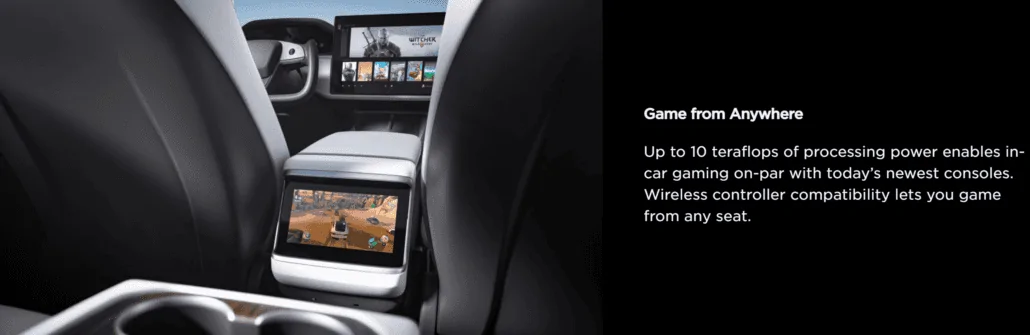 Tesla Cybertruck AMD adds Tesla as a customer after winning over the PC market TESLA-Model-S-2021-Cyberpunk-2077-Game-_2-1030x335