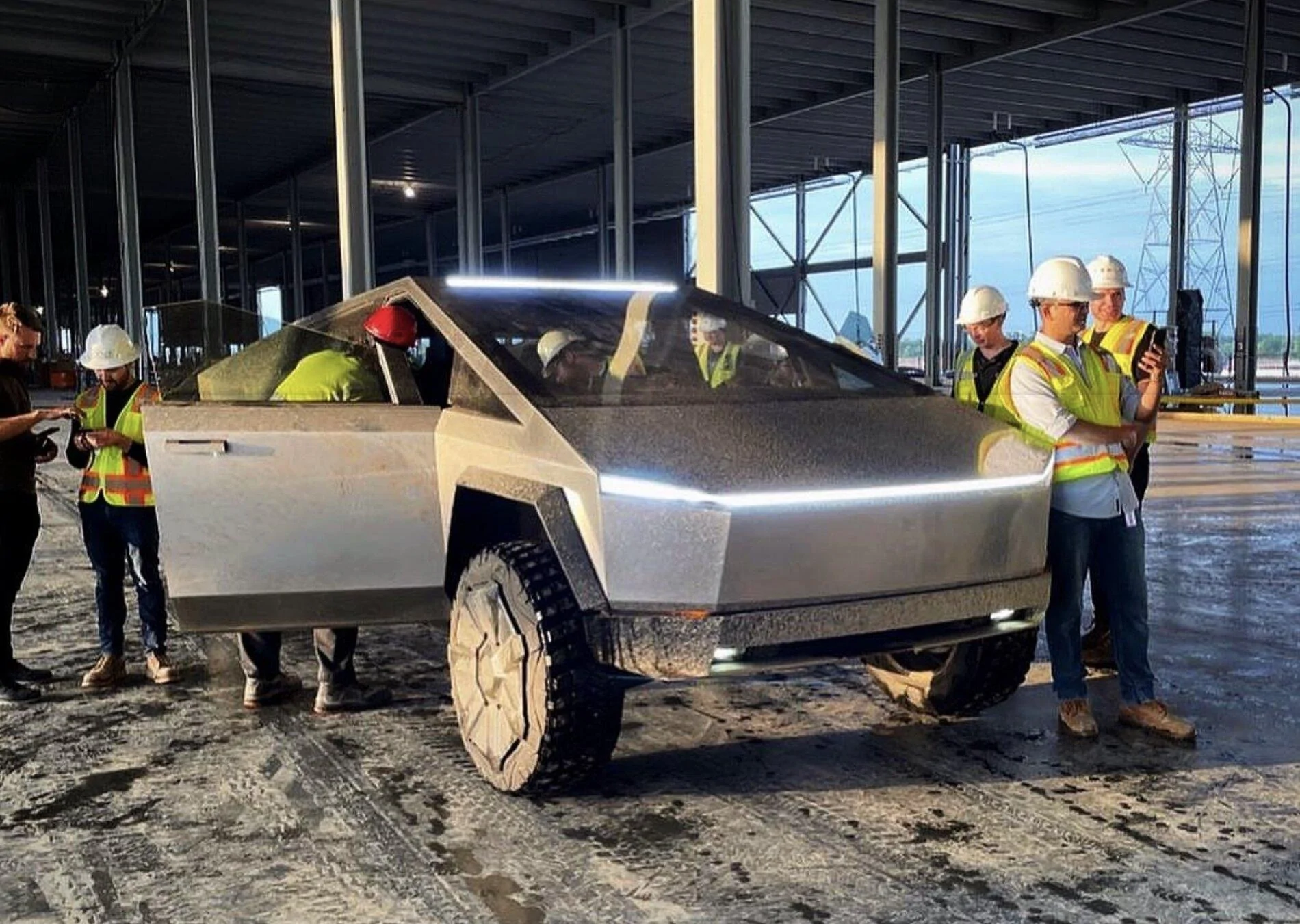 Tesla Cybertruck ? Cybertruck Spotted at Giga Texas Plant! + Interior Look with Yoke Steering Wheel and Performance Pedals! Screen Shot 2021-06-10 at 6.58.32 AM