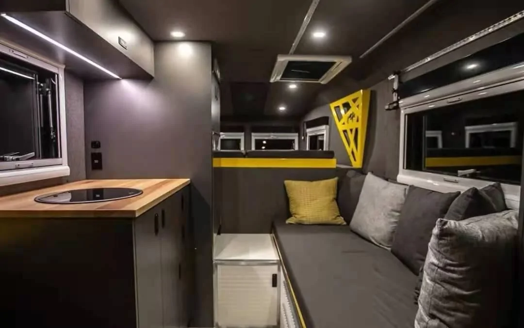 Tesla Cybertruck Cypertruck backs RV 7