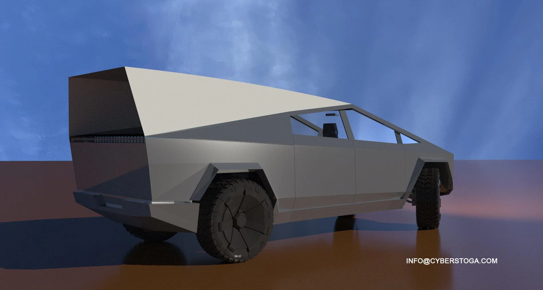 Tesla Cybertruck CYBERTRUCK >> CYBERSTOGA Modification SUV CAMPER DELIVERY BlueTop_Rend_04