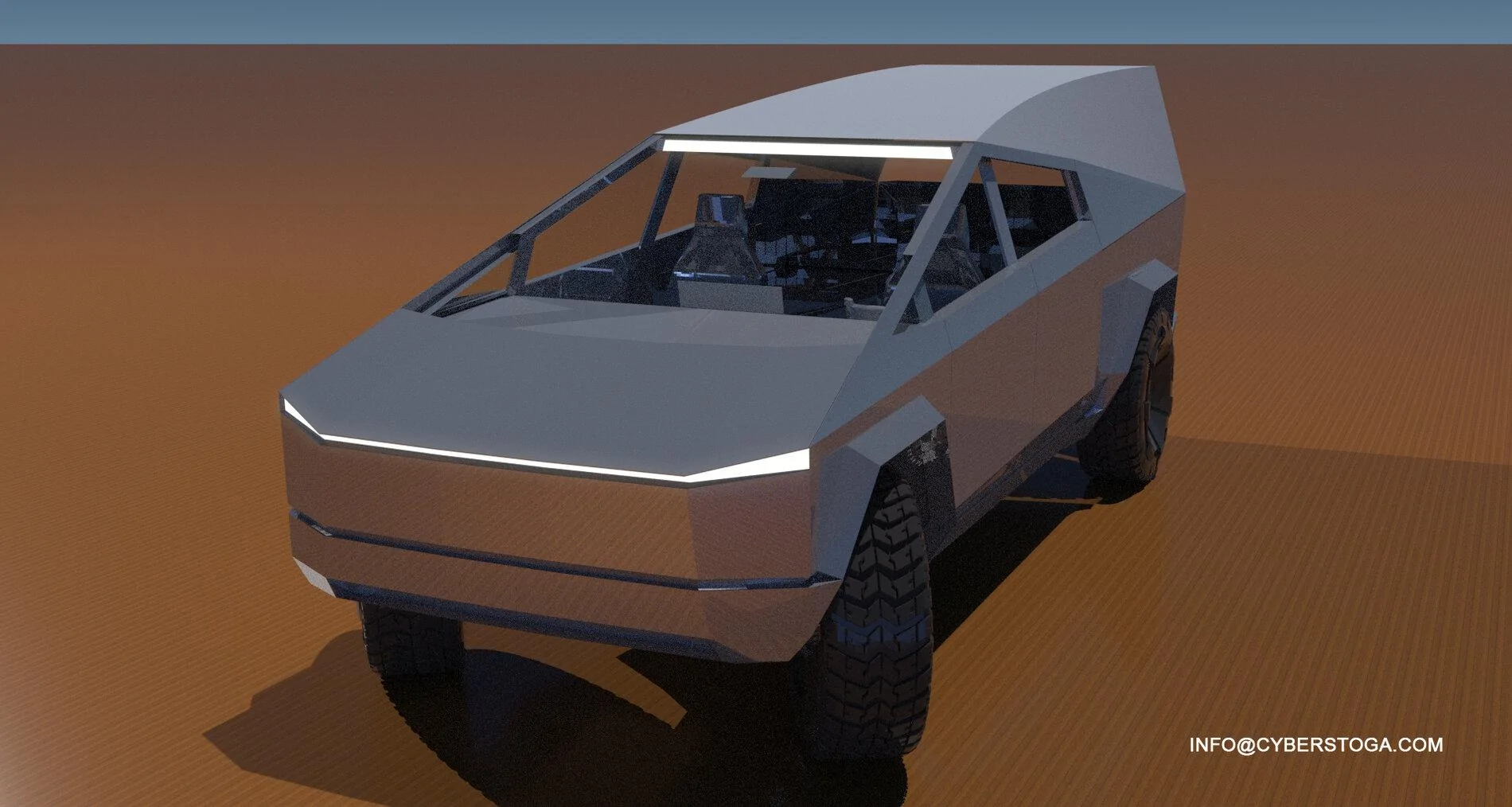 Tesla Cybertruck CYBERTRUCK >> CYBERSTOGA Modification SUV CAMPER DELIVERY BlueTop_Rend_23