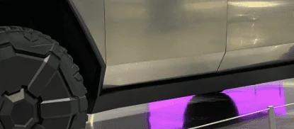Tesla Cybertruck One of the Cybertrucks is with Savage Garage Cybertruckdoorsilloutsid