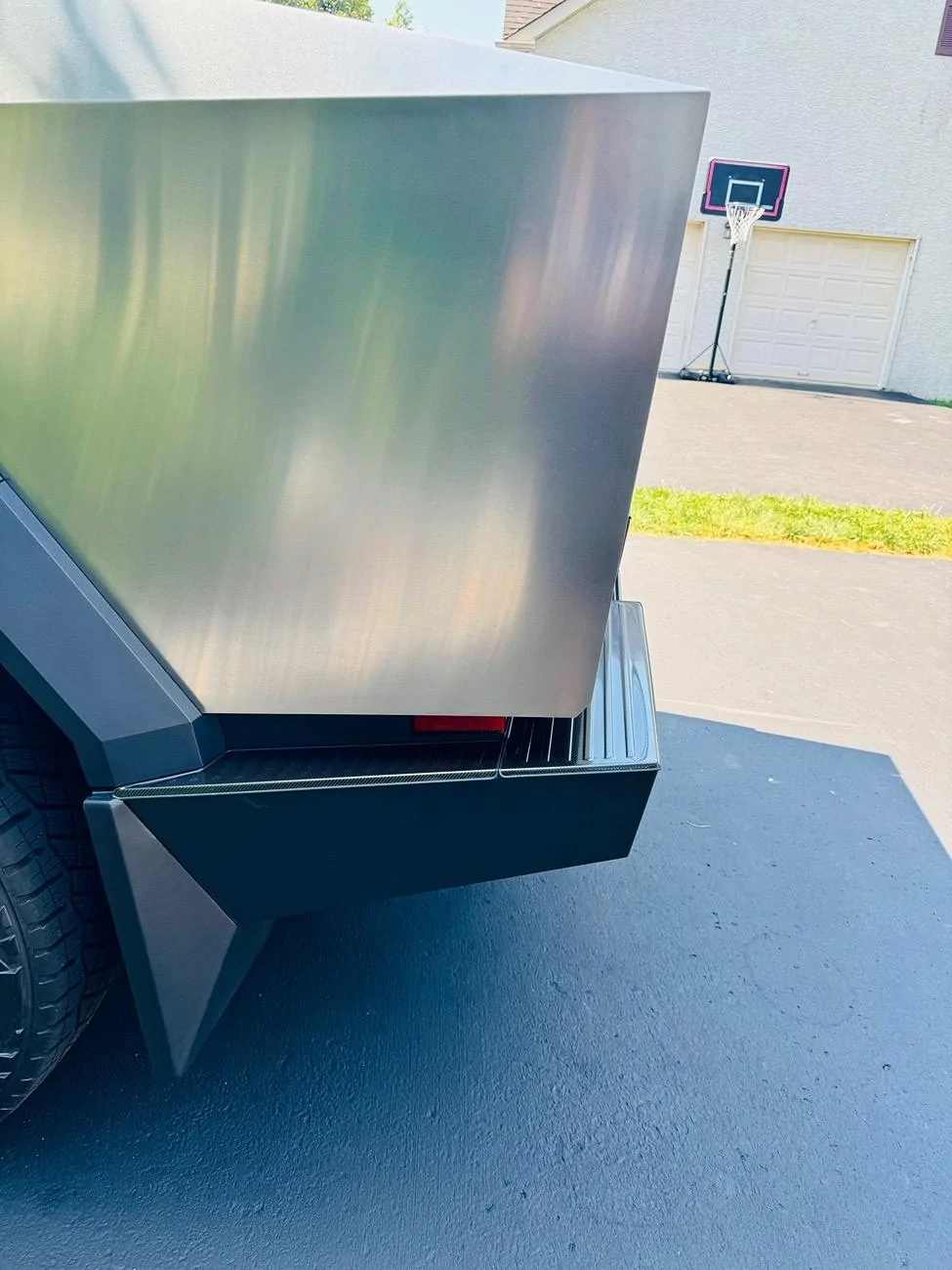 Tesla Cybertruck My Carbon Fiber mirror cover and Bumper protector installed IMG_1234