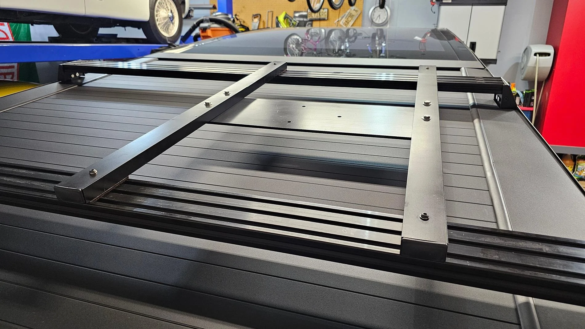 Tesla Cybertruck DIY built Baja Tire Rack 20240825_173606