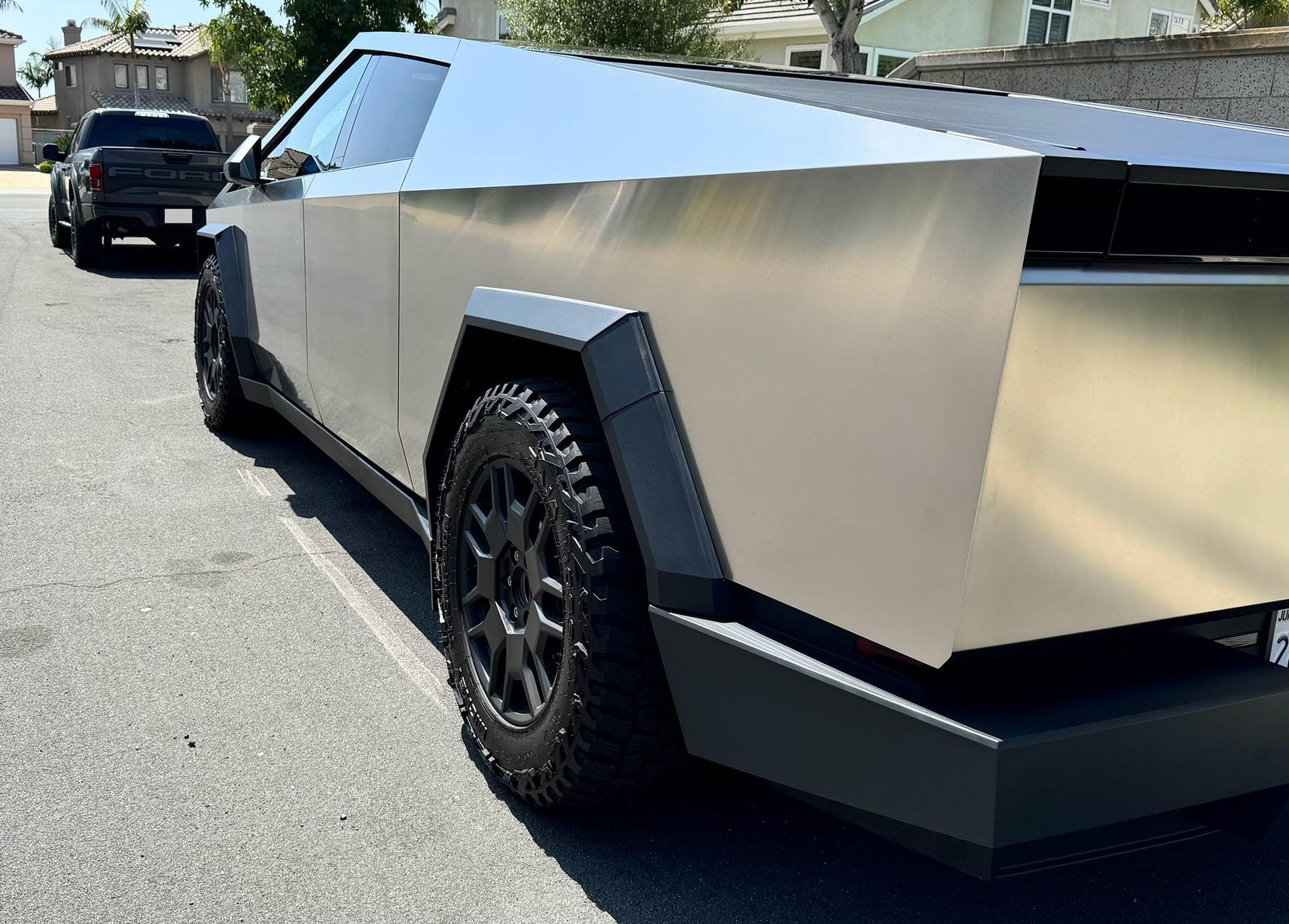 Tesla Cybertruck Mickey Thompson Baja Boss Tires on 20" Stock Wheels IMG_0689