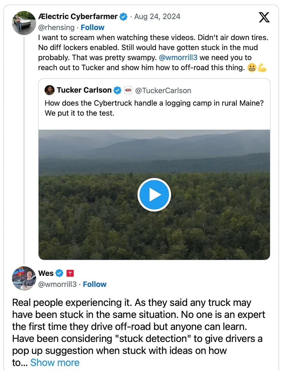 Tesla Cybertruck "Stuck Detection" being considered for Cybertruck -- will give driver tips to get un-stuck stuck detection