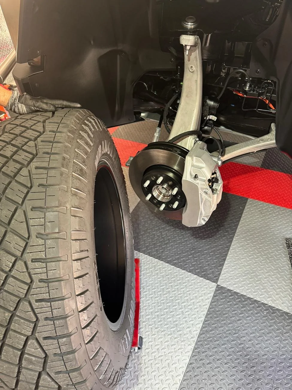Tesla Cybertruck Wheel removal made easy using wheel dolly IMG_1054