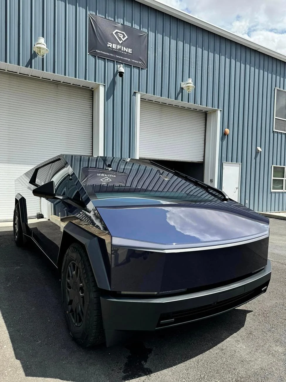Tesla Cybertruck BLUE / BLURPLE / PURPLE Vinyl Wrap & PPF Cybertruck -- Photos & Videos Mineral Blue Wrap (Pure PPF) +  XPEL Prime XR Plus Tint 2