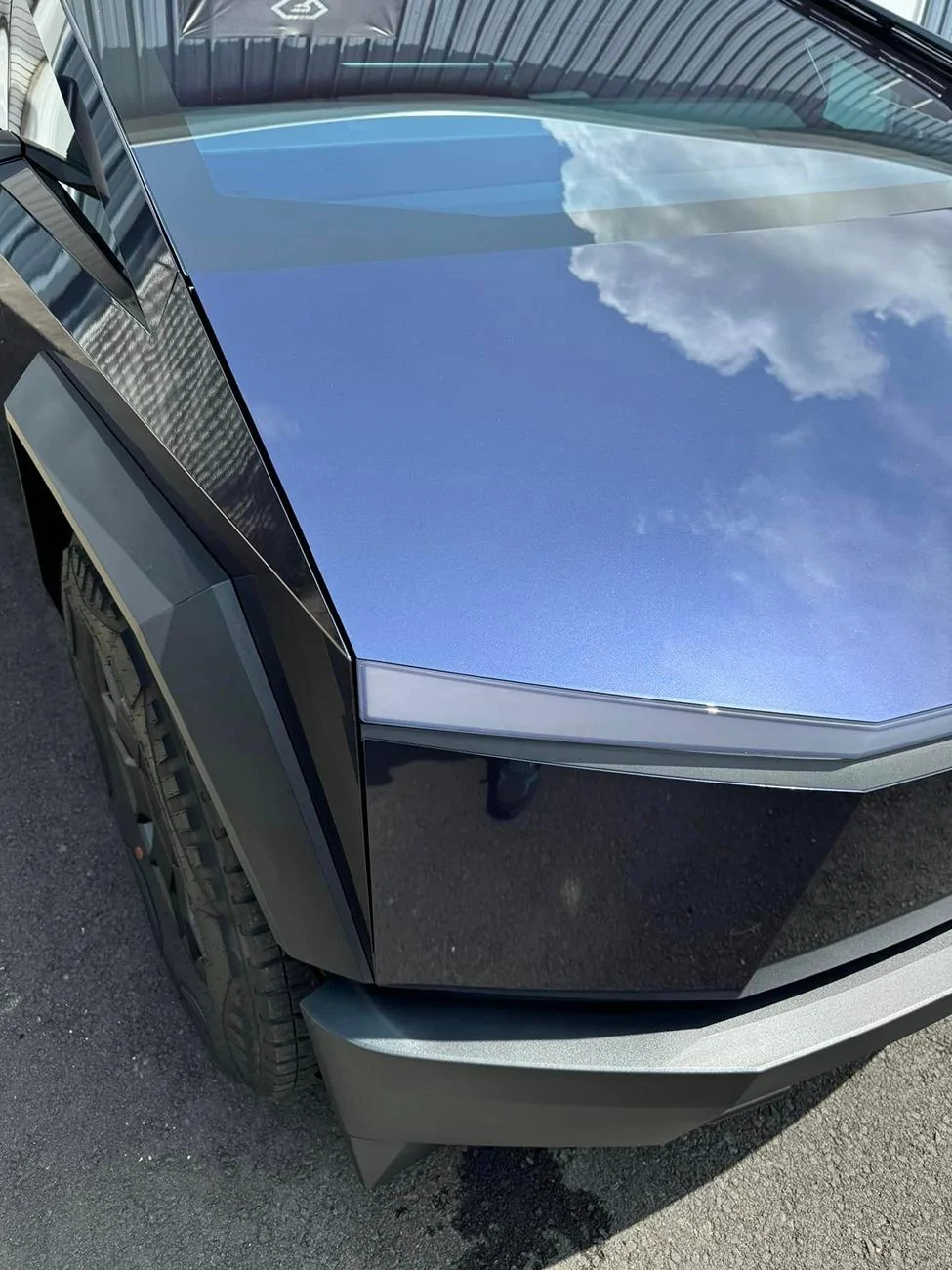 Tesla Cybertruck BLUE / BLURPLE / PURPLE Vinyl Wrap & PPF Cybertruck -- Photos & Videos Mineral Blue Wrap (Pure PPF) +  XPEL Prime XR Plus Tint 4