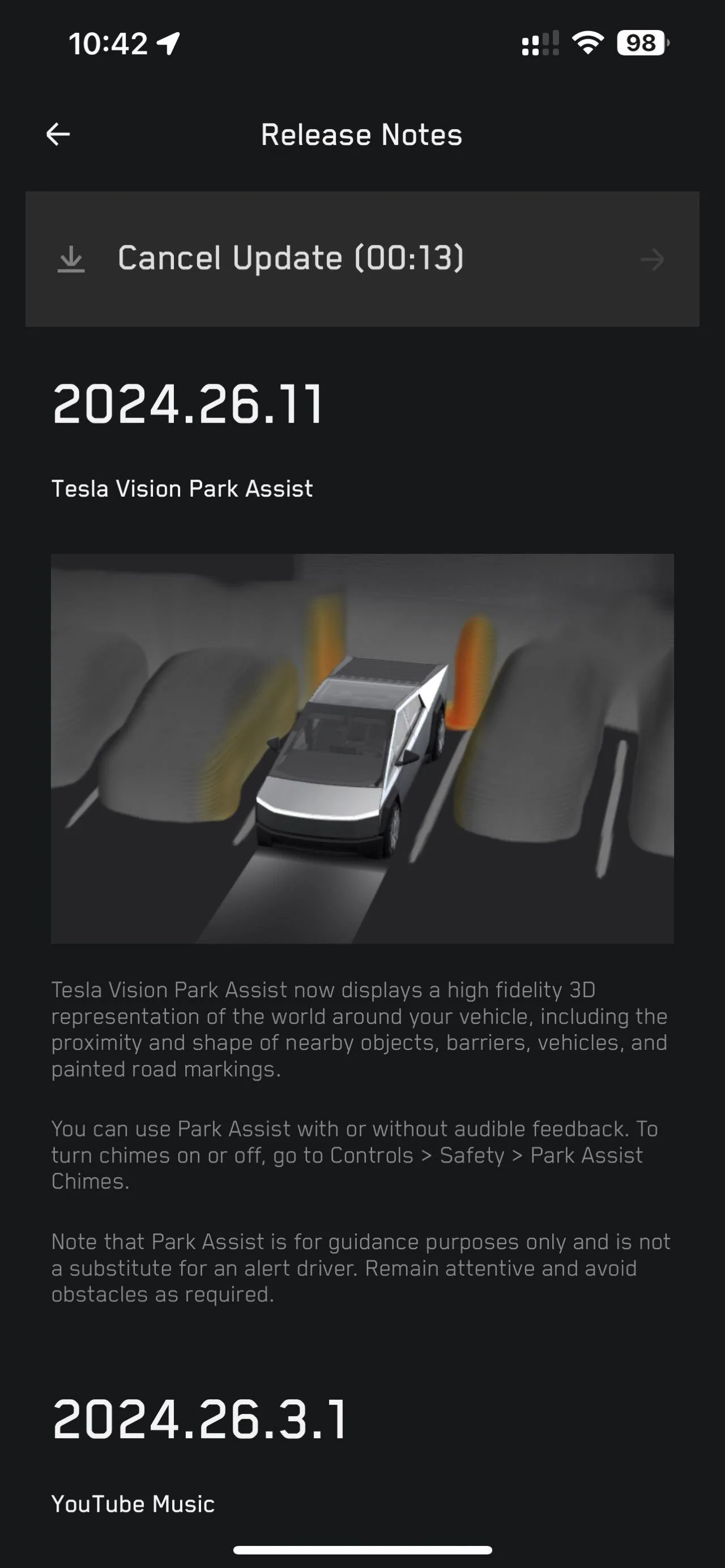 Tesla Cybertruck 2024.26.11 is here. Image_20240826224534