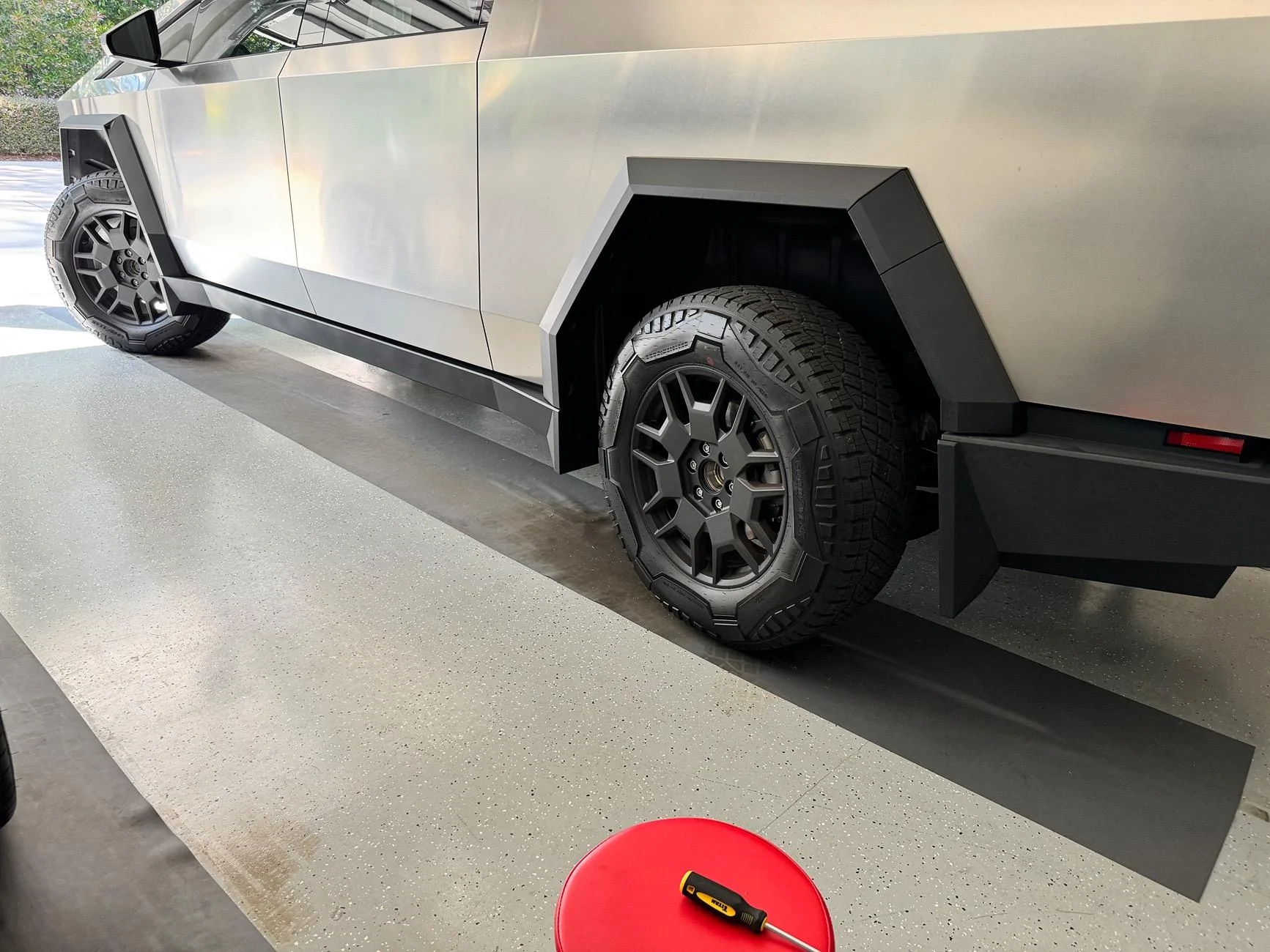 Tesla Cybertruck Installed Tesla OEM Mudflaps today IMG_6726