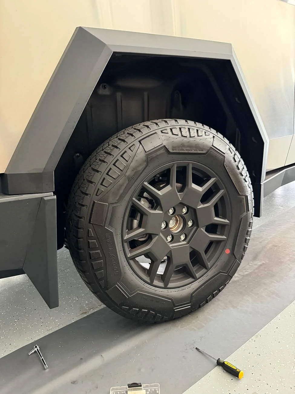 Tesla Cybertruck Installed Tesla OEM Mudflaps today IMG_6725