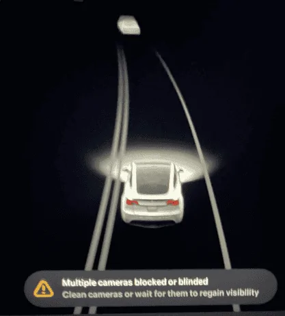 Tesla Cybertruck Multiple cameras are blocked or blinded. 1724774067514-7d