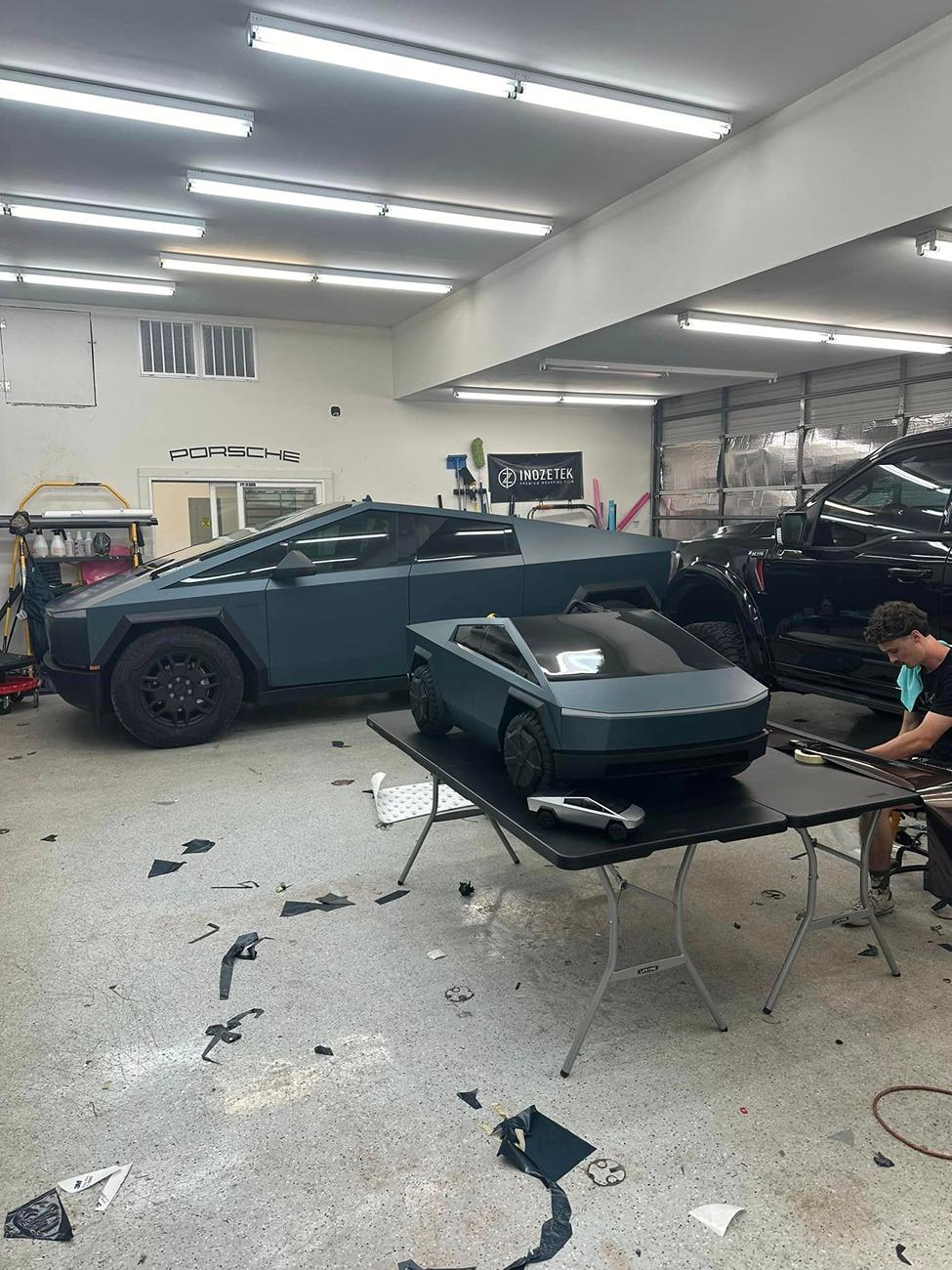 Tesla Cybertruck BLUE / BLURPLE / PURPLE Vinyl Wrap & PPF Cybertruck -- Photos & Videos 3M Satin Thundercloud Vinyl Wrap Cybertruck 1