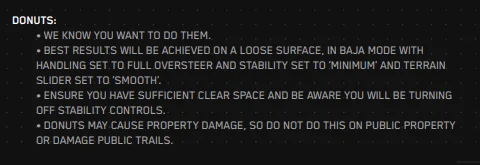Tesla Cybertruck Optimal settings for doing donuts in off-road mode? 1724784809122-ba