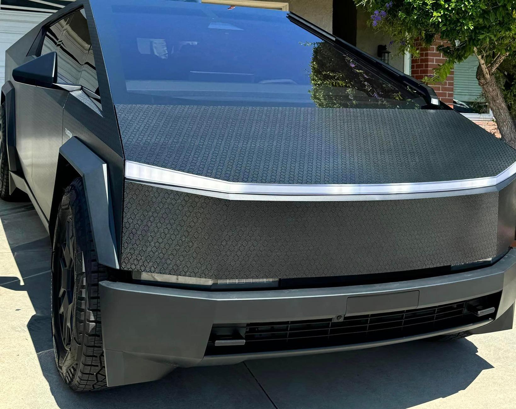Tesla Cybertruck Black HONEYCOMB Wrap black-honeycomb-vinyl-wrap-cybertruck-wrap-2-
