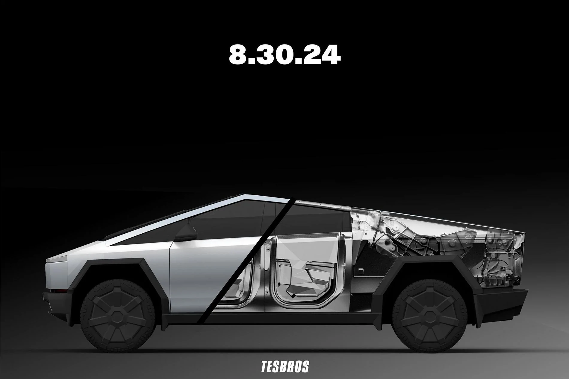 Tesla Cybertruck X-Ray Casting Wrap by TESBROS cybertruck x-ray wra