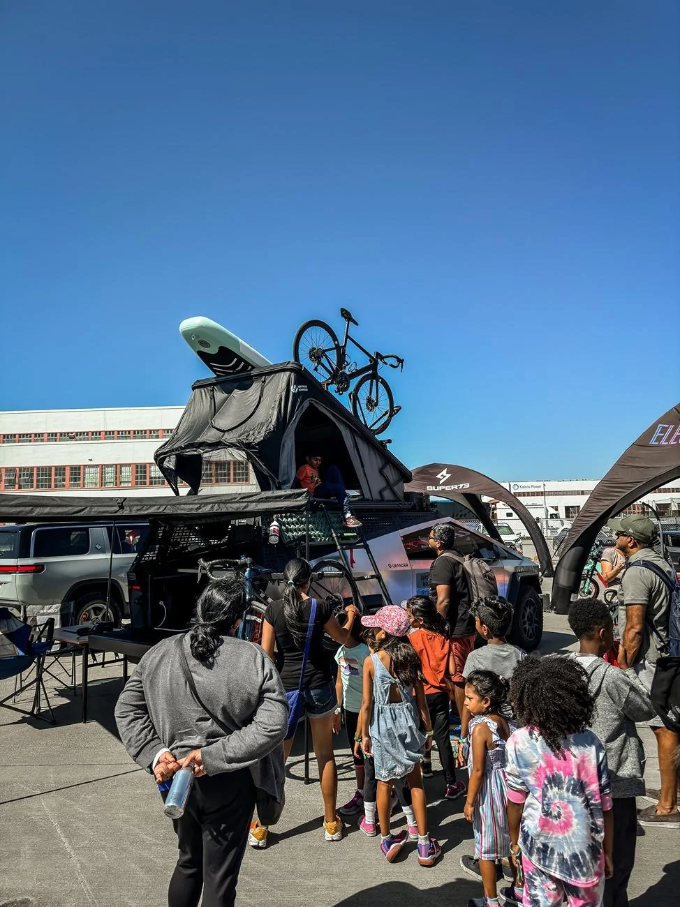 Tesla Cybertruck Excited to share Urander V2 Rack Kit and 270° Awning -- unveiled @ Electrify Expo SF! ElecExpo-3-2