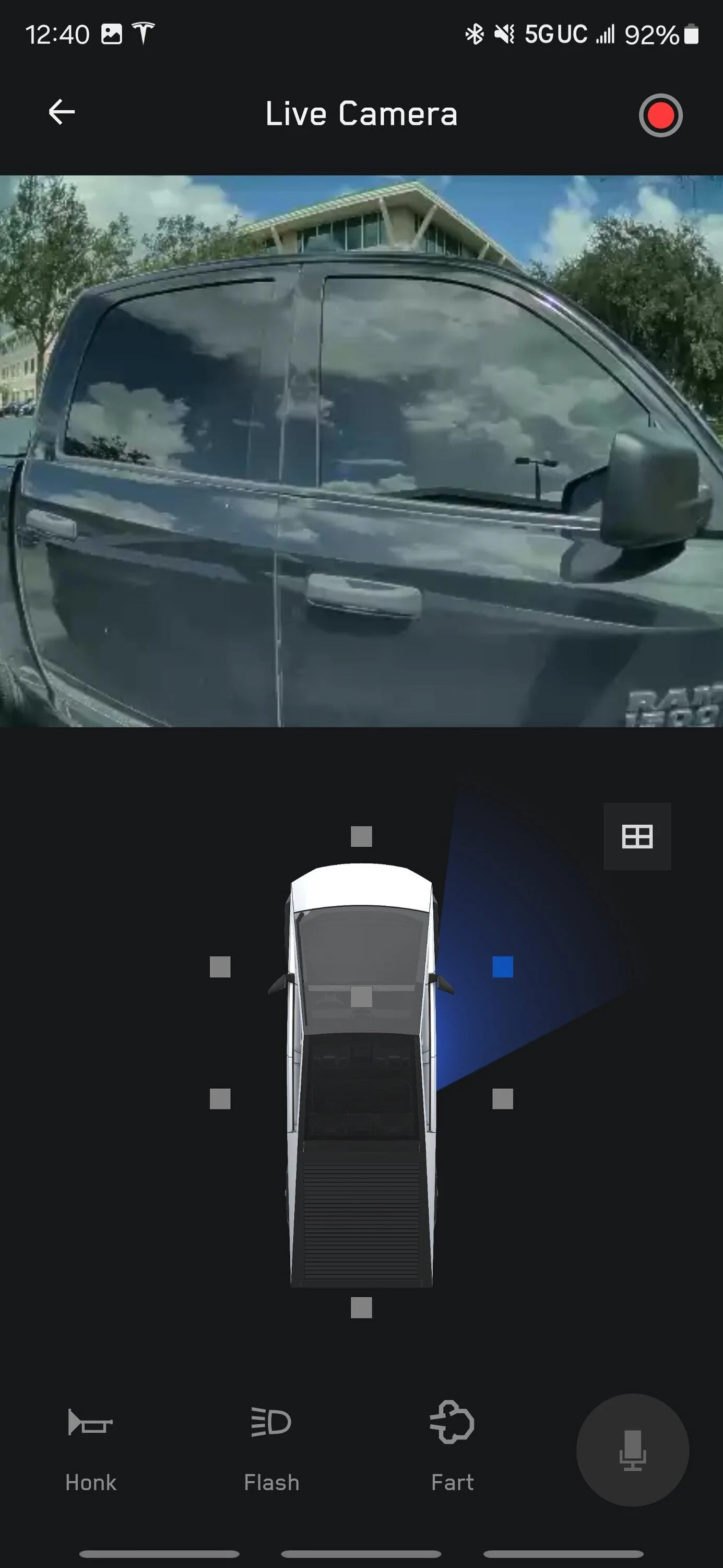 Tesla Cybertruck Front sentry cam washed out 1000010441
