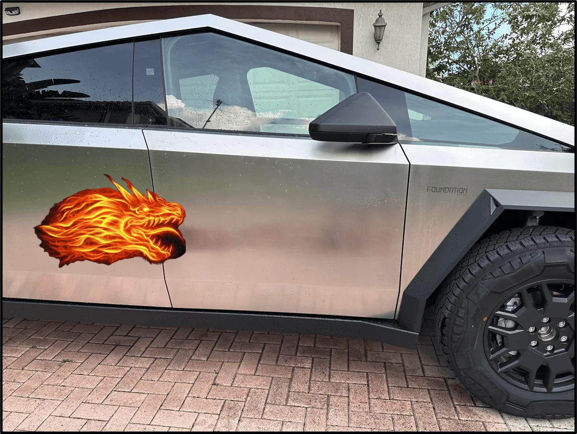 Tesla Cybertruck Weird dark smoke-like stain on the side of my new Cybertruck 1724880287875-s2