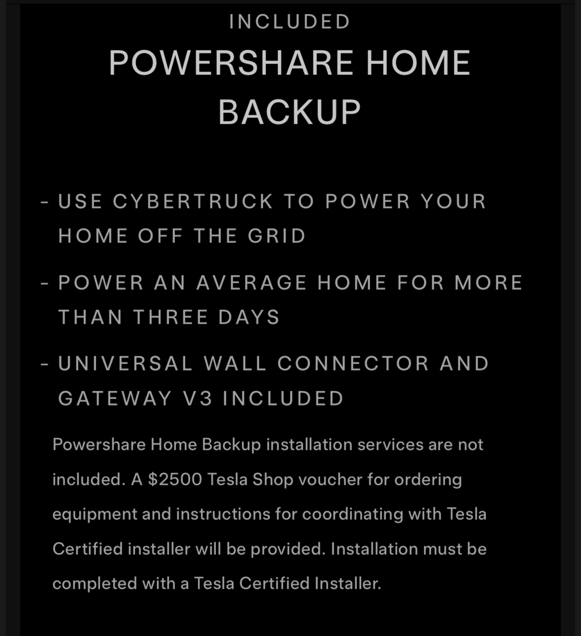 Tesla Cybertruck PowerShare installed today 1724894169316-t5