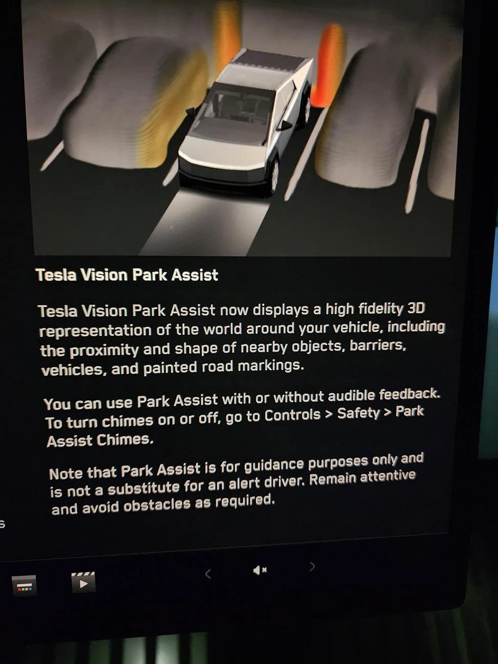 Tesla Cybertruck A very dissatisfied owner with this Park Assist update. 20240829_063333