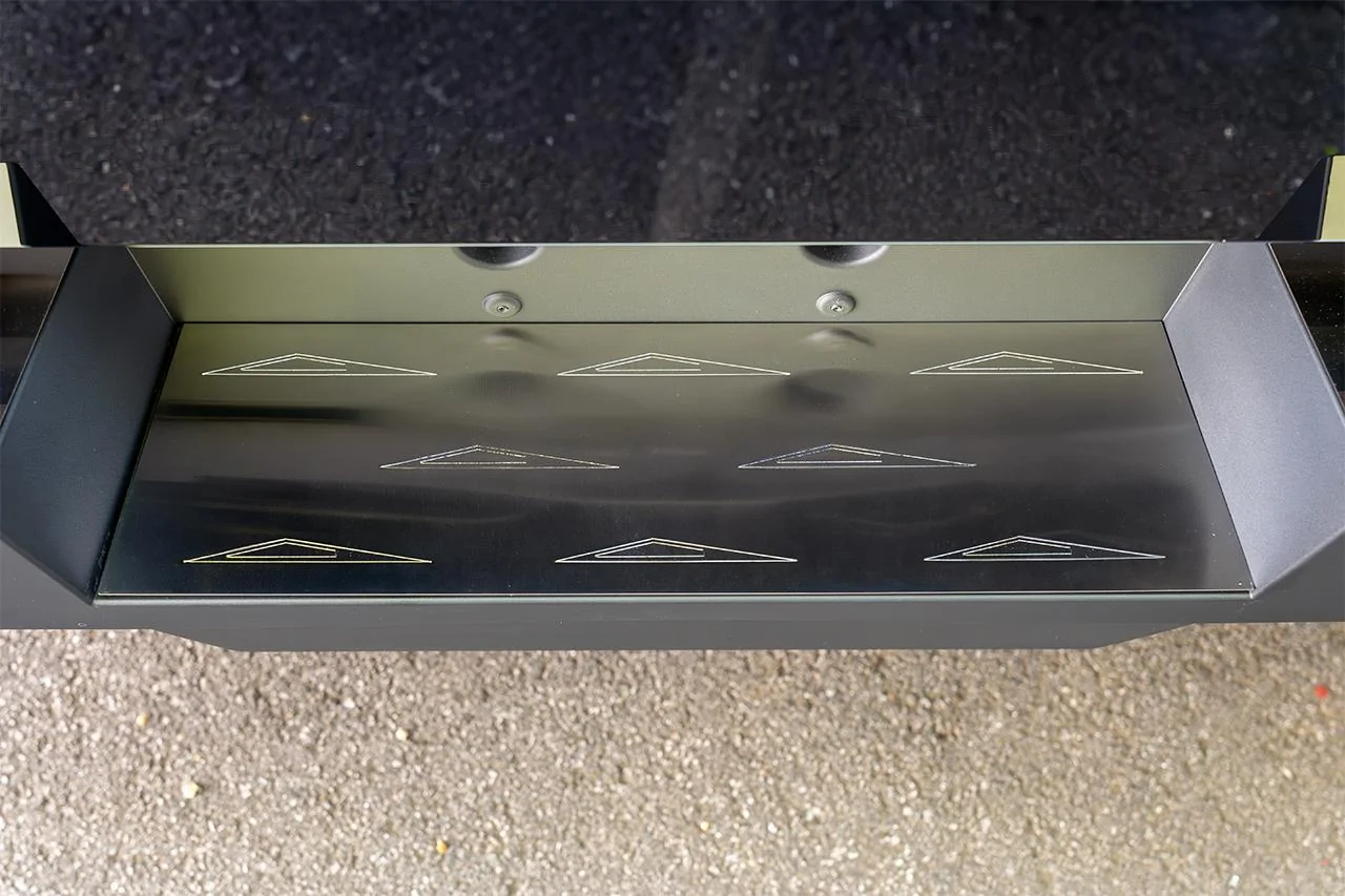 Tesla Cybertruck NEW Stainless Steel Laser Etched Tesla Cybertruck Rear Bumper & Tailgate Armor Protection Plates - T Sportline Cybertruck-Laser-Etched-Stainless-Steel-Tread-Plates-2