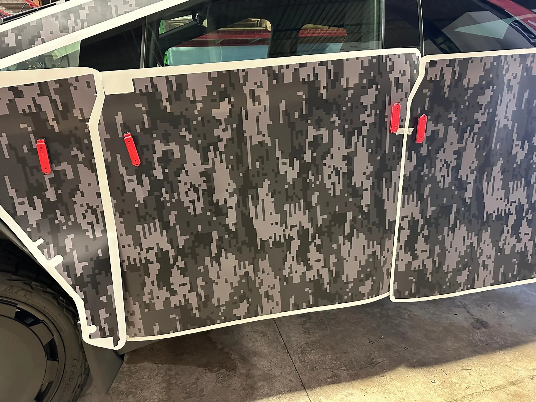 Tesla Cybertruck New Digi-Camo Films available in DIY kits, Black/Gray or Blue Shades -- T Sportline IMG_5967 2