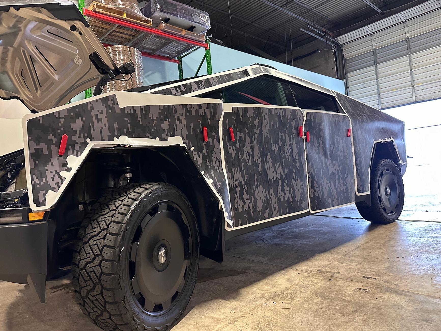 Tesla Cybertruck New Digi-Camo Films available in DIY kits, Black/Gray or Blue Shades -- T Sportline IMG_5965.JPG