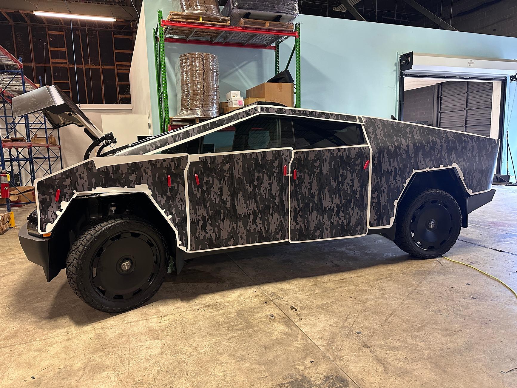 Tesla Cybertruck New Digi-Camo Films available in DIY kits, Black/Gray or Blue Shades -- T Sportline IMG_5964.JPG