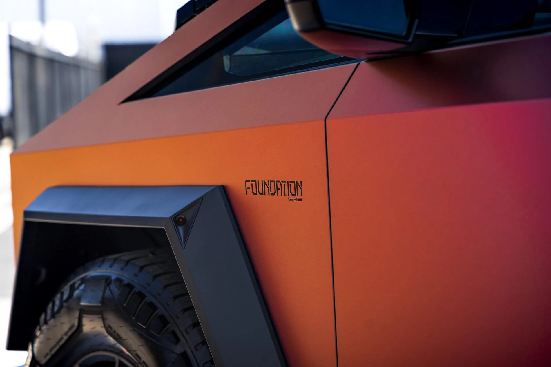 Tesla Cybertruck COLOR SHIFT / FADE / CHAMELEON Vinyl Wrap & PPF Cybertruck -- Photos & Videos Avery Dennison SW900 Satin Roaring Thunder vinyl wrap on Cybertruck 12