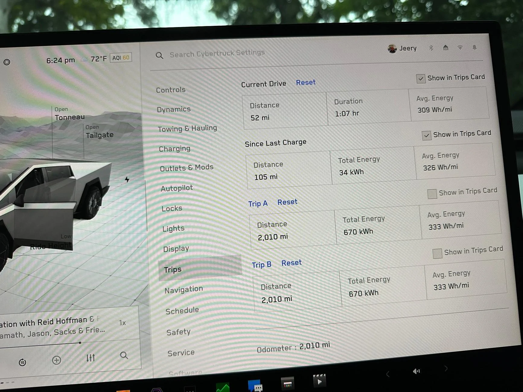 Tesla Cybertruck All hail Cybertruck, the efficiency monster - 296 Wh/mi over 68.7 mile trip 699D66CA-4E05-40A8-9475-AB905AA0C4A9_1_102_o