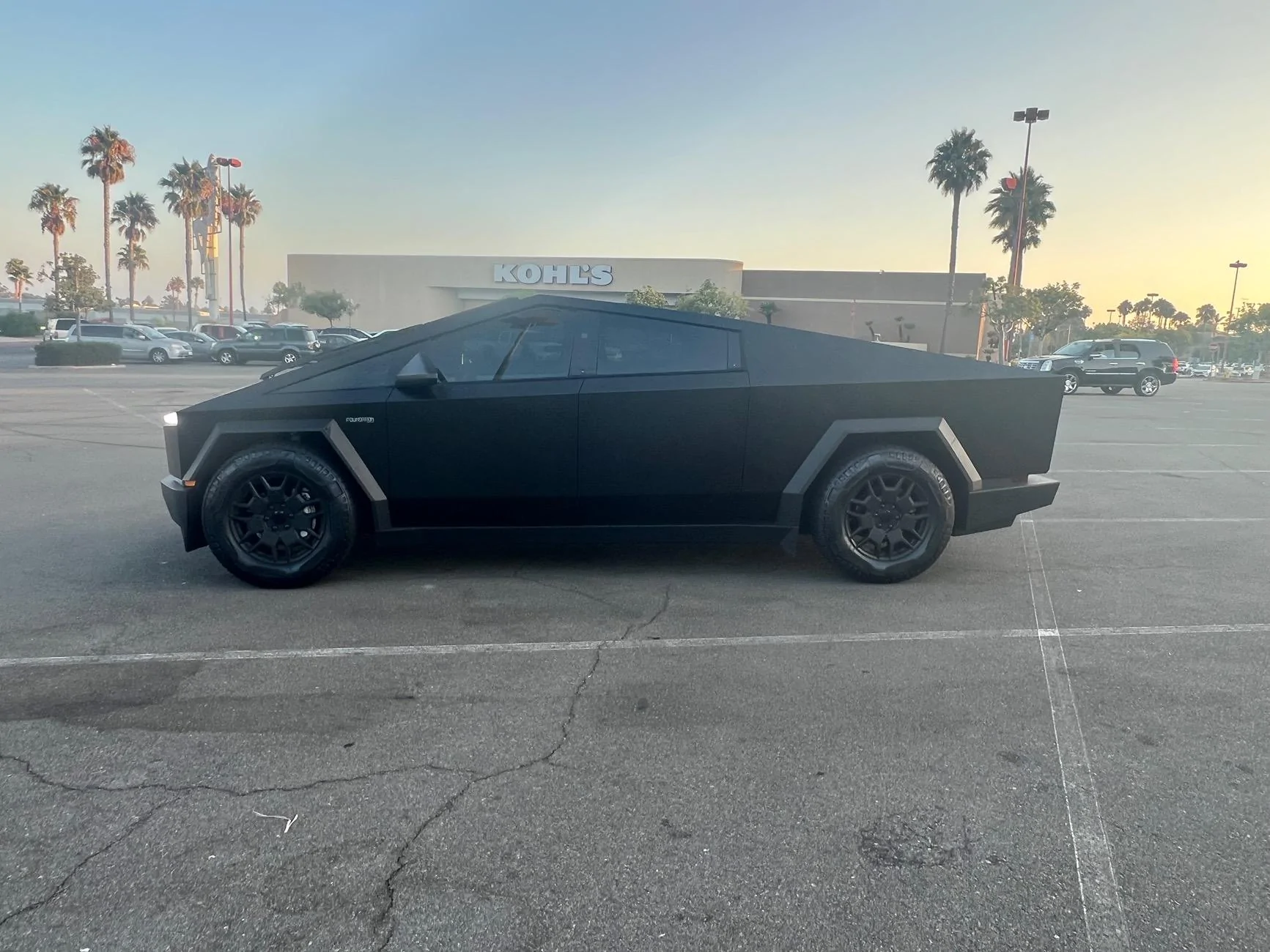 Tesla Cybertruck Official Tesla Satin Stealth Black Wrap Color Paint Film installed, Wow!! IMG_6029