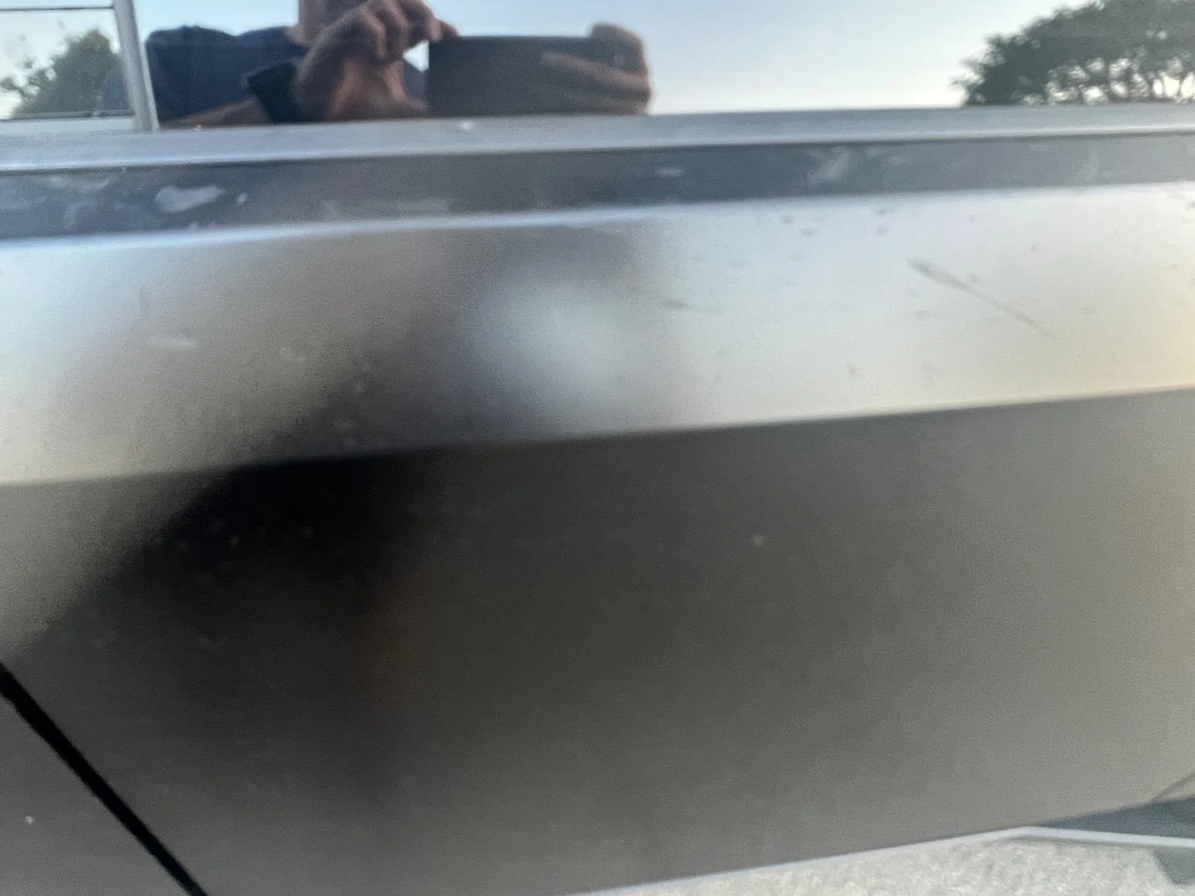 Tesla Cybertruck Official Tesla Satin Stealth Black Wrap Color Paint Film installed, Wow!! IMG_6030