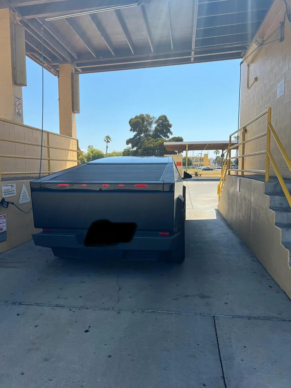 Tesla Cybertruck Official Tesla Satin Stealth Black Wrap Color Paint Film installed, Wow!! IMG_6033