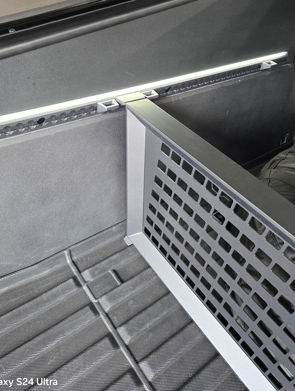 Tesla Cybertruck Protip: Solution to install the under designed and misaligned Vault Cargo Divider! CT Valt cargo divider2