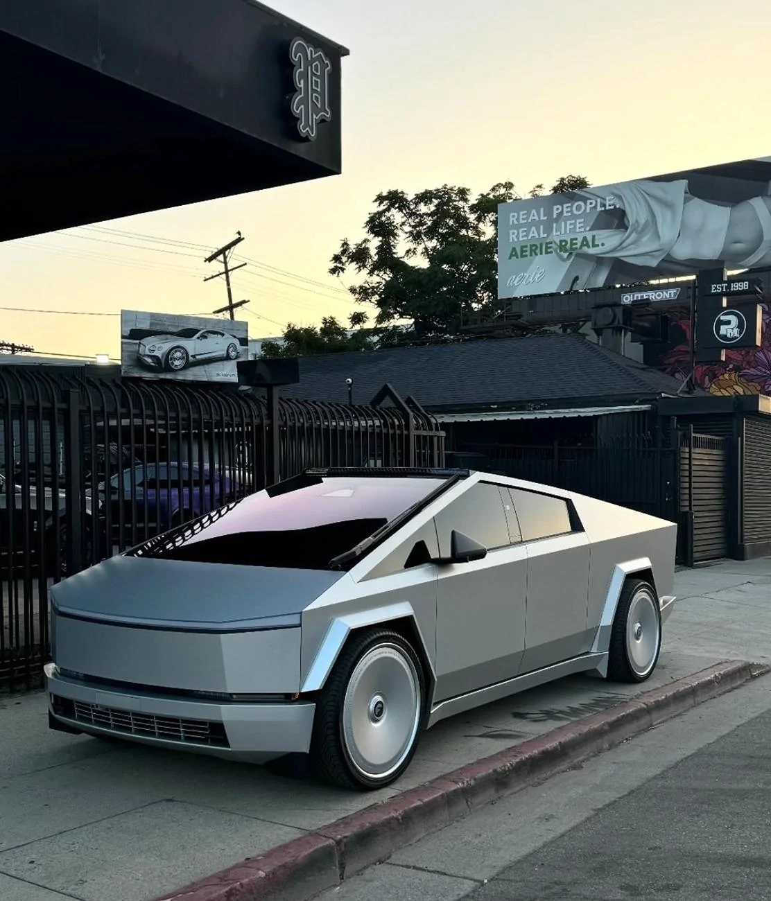 Matte Silver Cybertruck w: Painted Bumpers and Forgiato Dish Wheels 1.jpeg