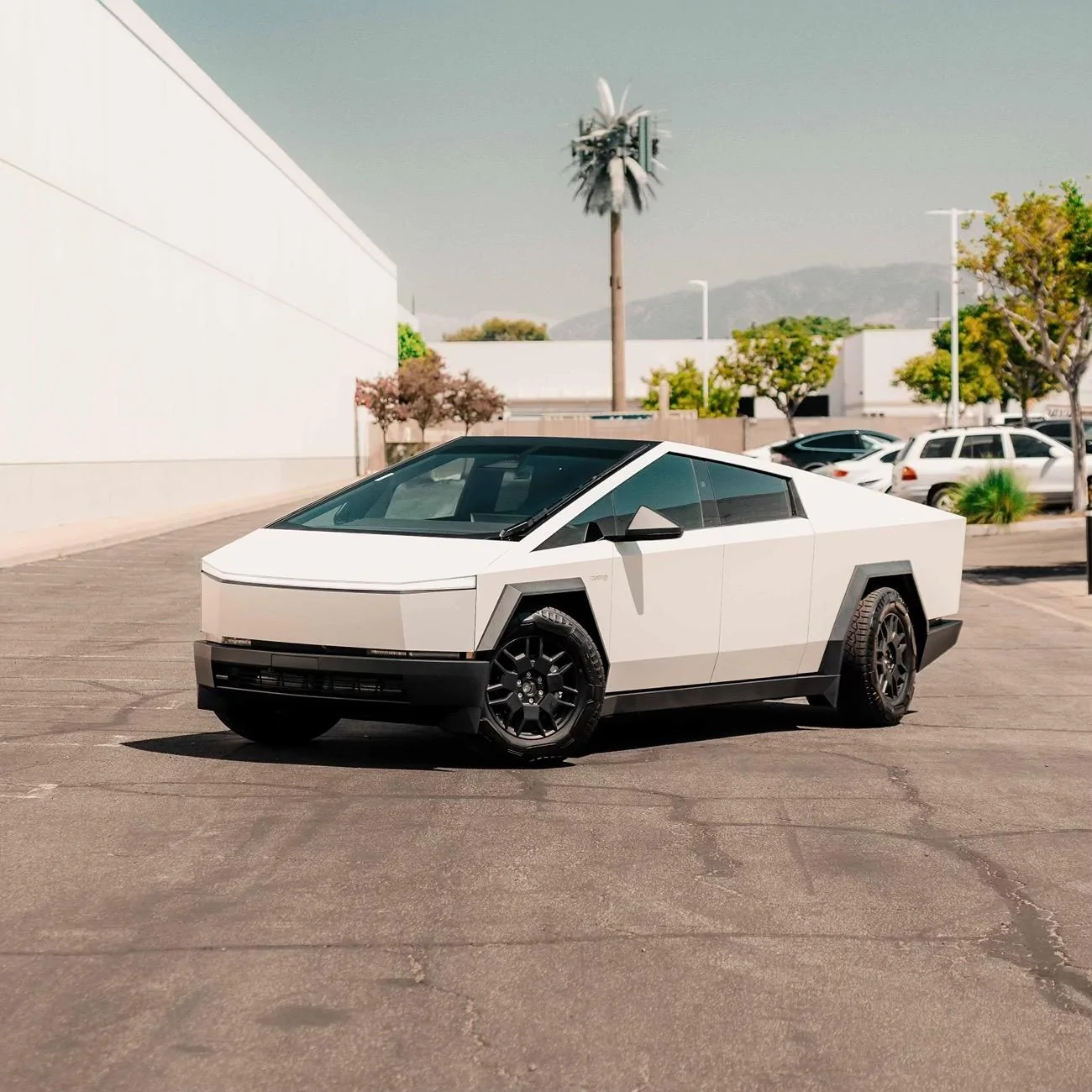 Tesla Cybertruck No better feeling…. Satin Pearl White Cybertruck DSC04489