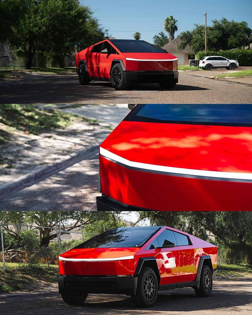 Tesla Cybertruck RED Vinyl Wrap & PPF Cybertruck -- Photos & Videos 457519263_18366689308129195_5513247243470343794_n